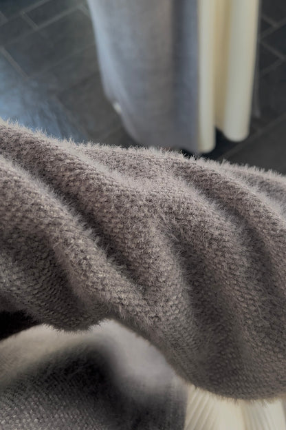 GREY TEDDY ABAYA COAT