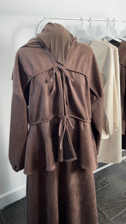TAUPE BROWN SUEDE SET