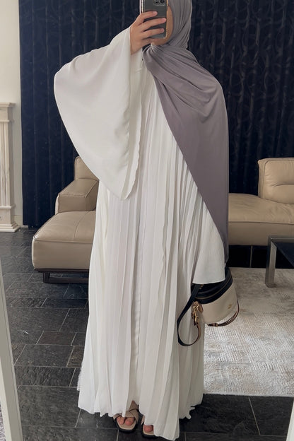 WHITE PLEATED DRESS