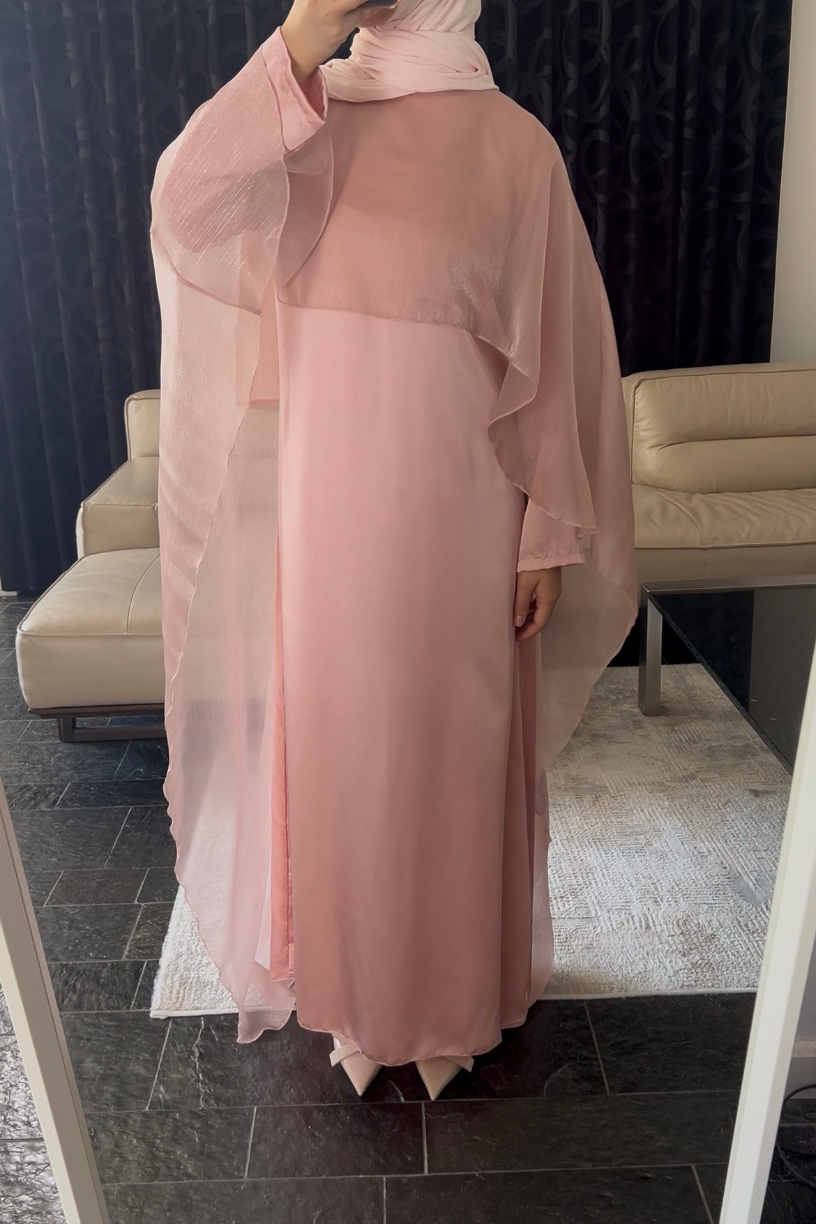PINK CAPE DRESS