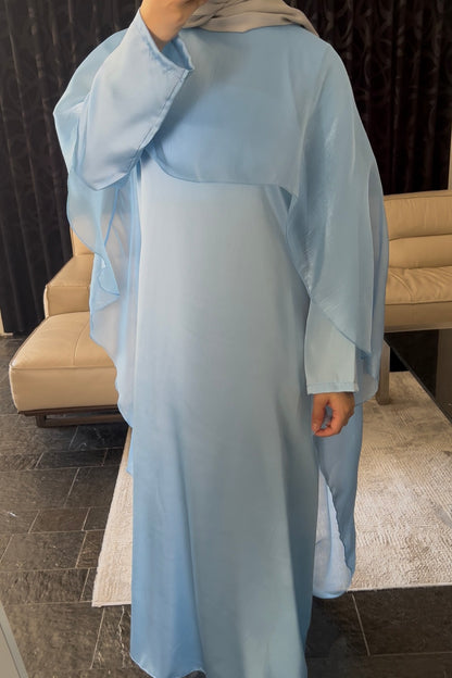 BABY BLUE CAPE DRESS