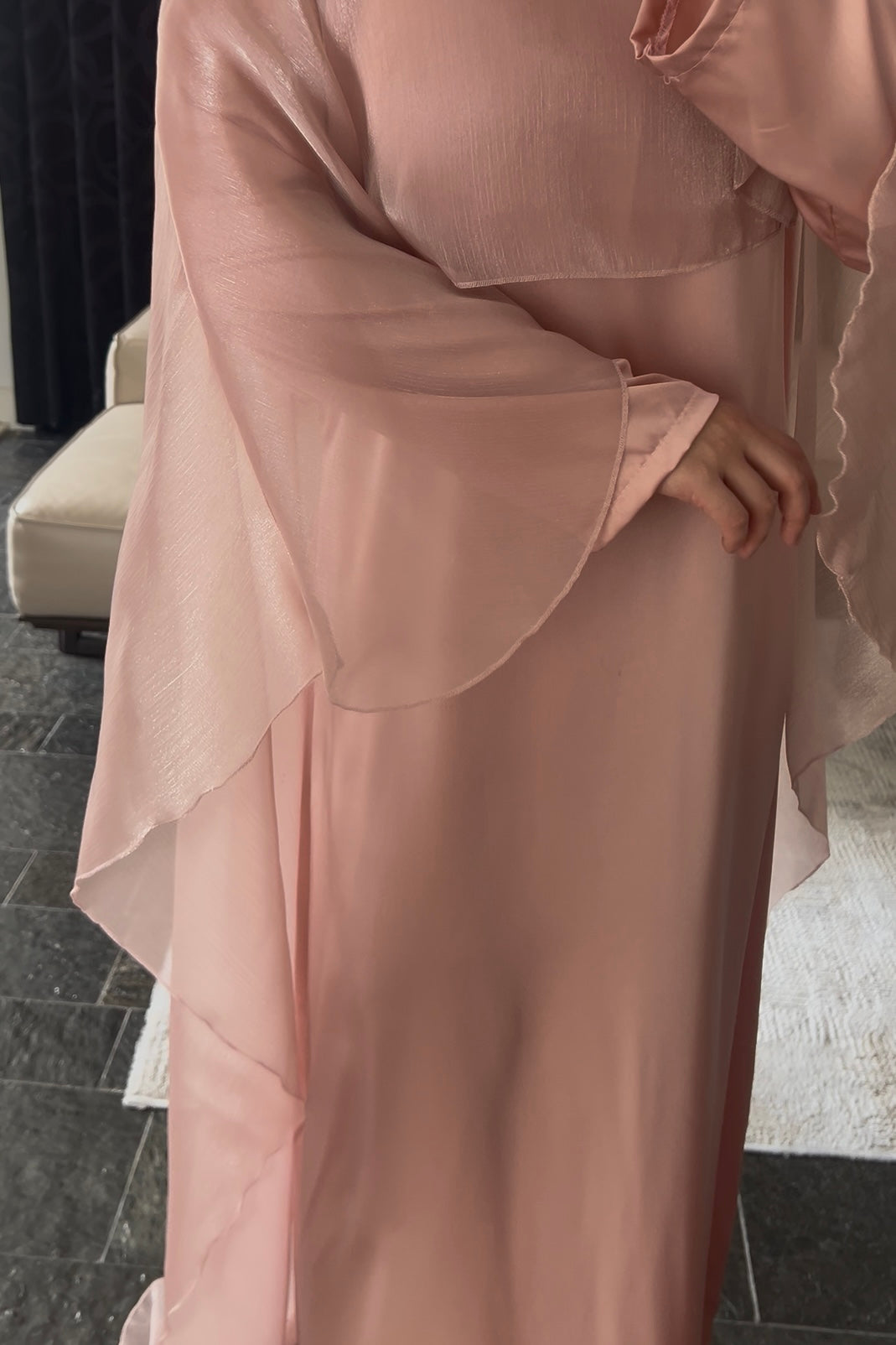 PINK CAPE DRESS
