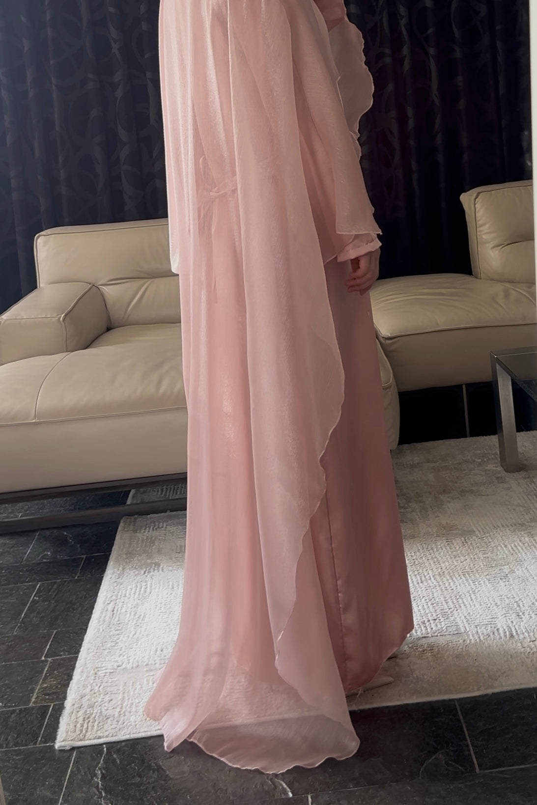 PINK CAPE DRESS