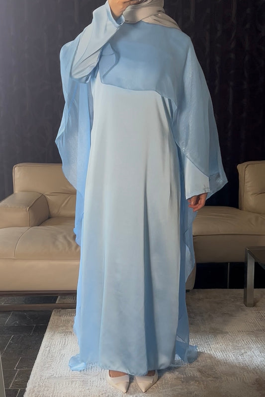 BABY BLUE CAPE DRESS