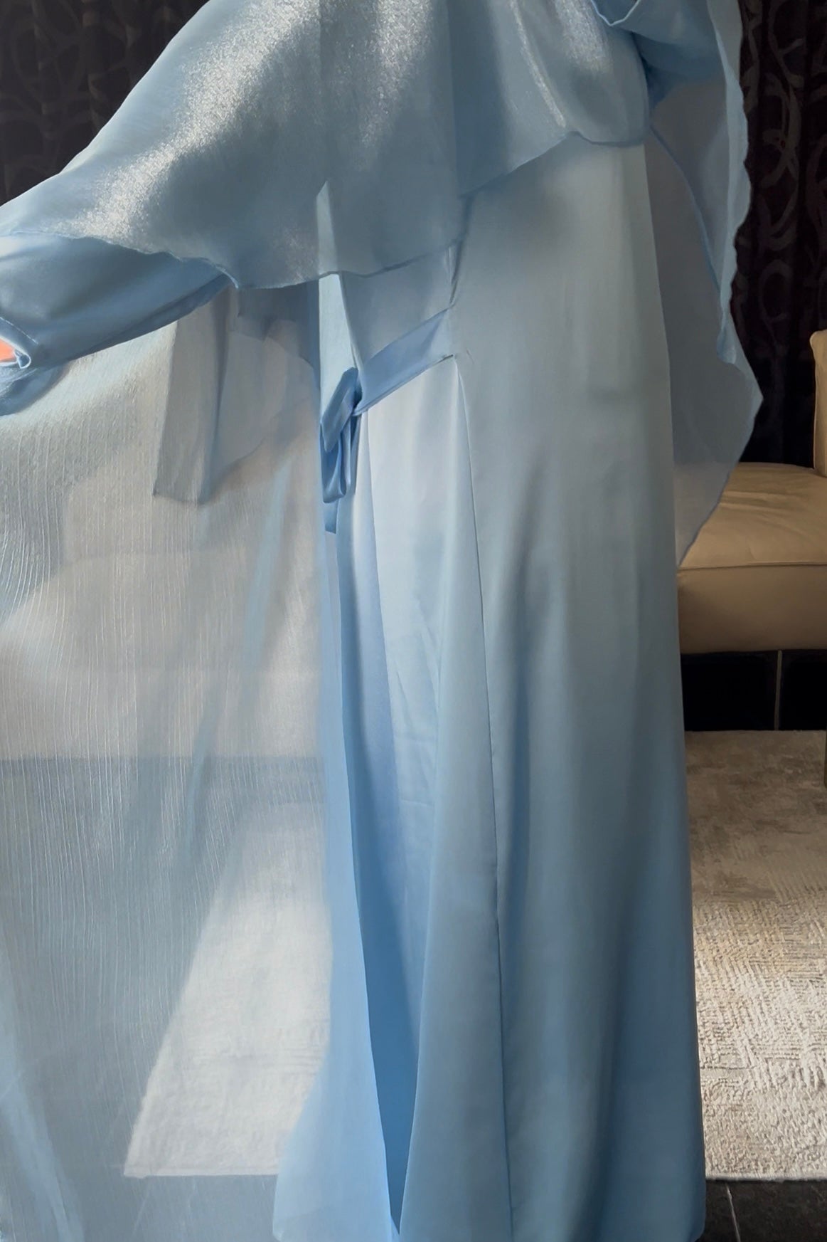 BABY BLUE CAPE DRESS