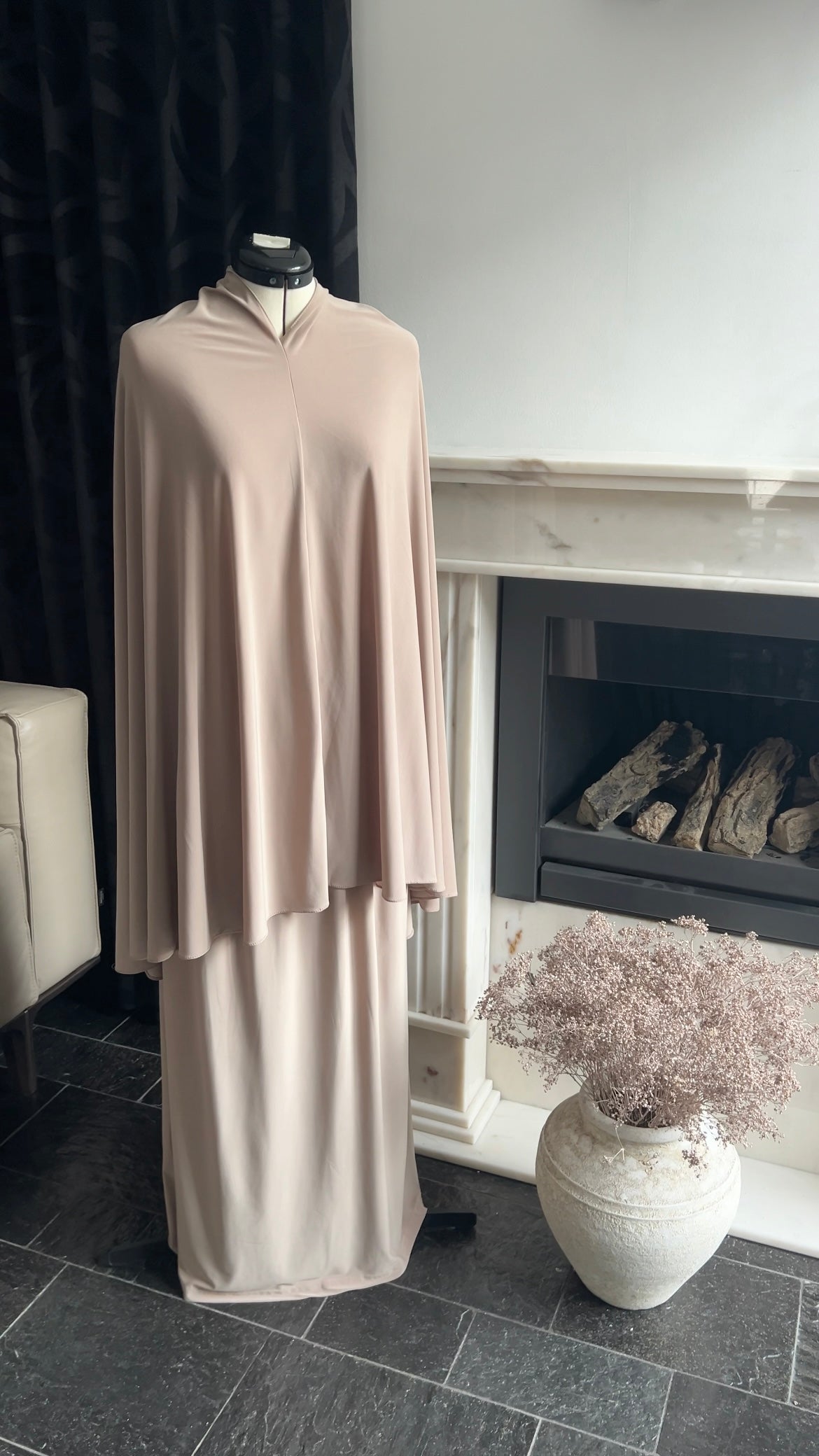 SKIRT KHIMAR SET CAMEL BEIGE