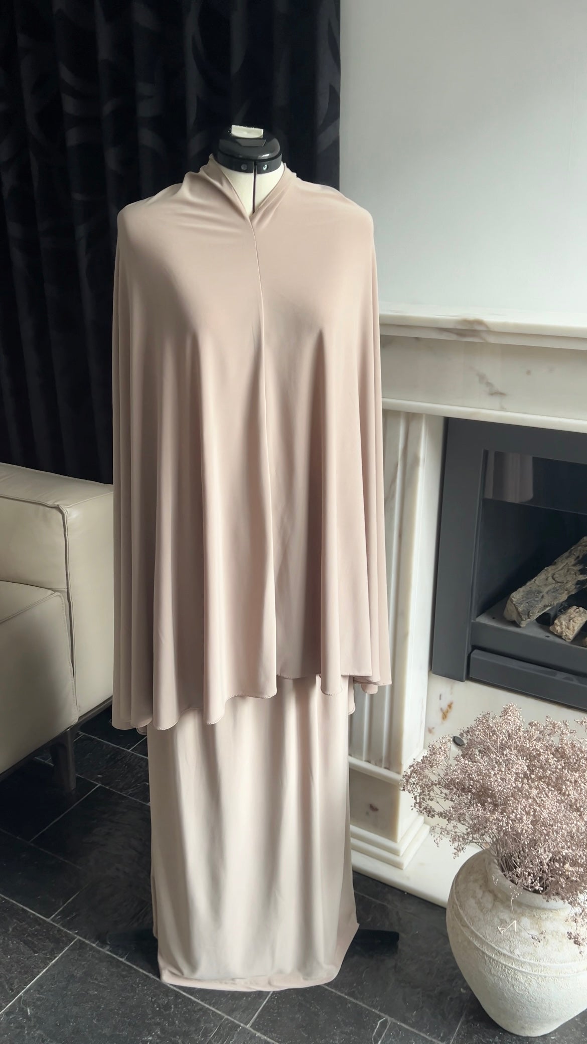 SKIRT KHIMAR SET CAMEL BEIGE