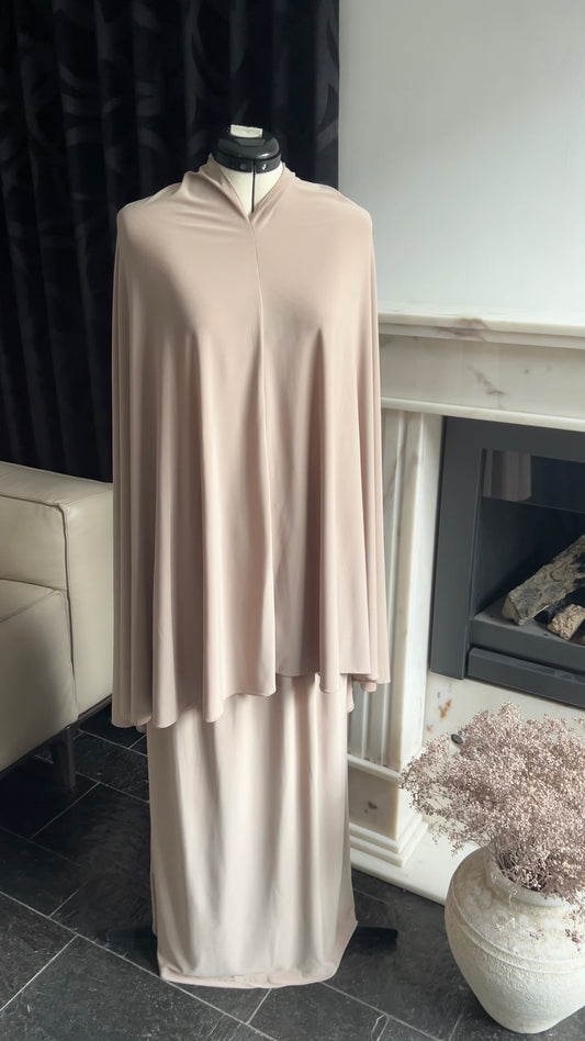SKIRT KHIMAR SET CAMEL BEIGE