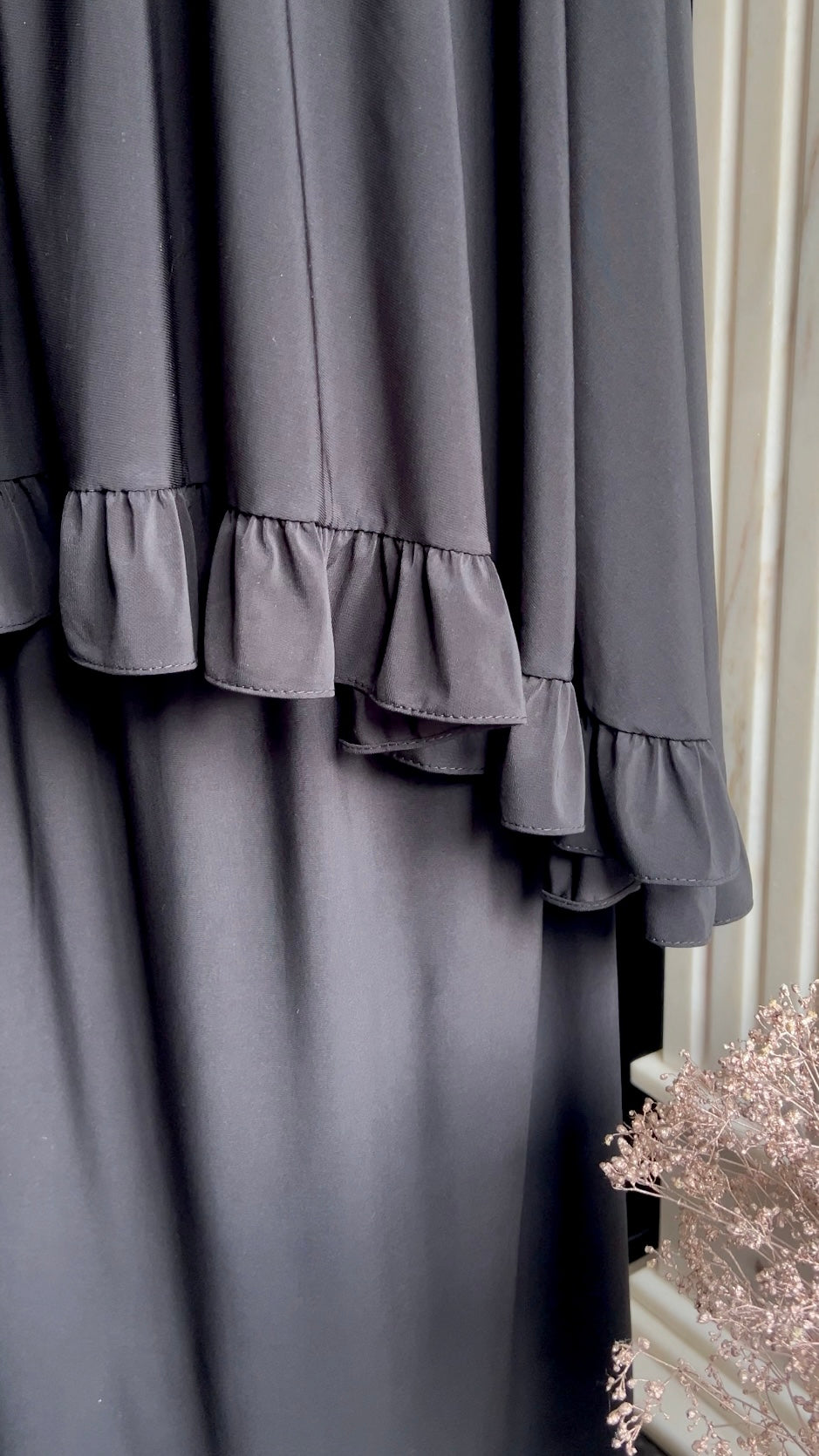 RUFFLE KHIMAR SET BLACK