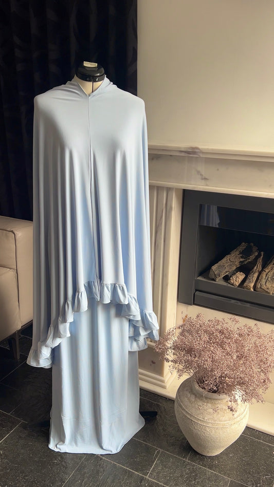 RUFFLE KHIMAR SET BABYBLUE