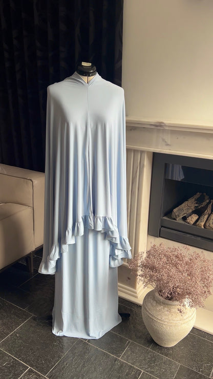 RUFFLE KHIMAR SET BABYBLUE