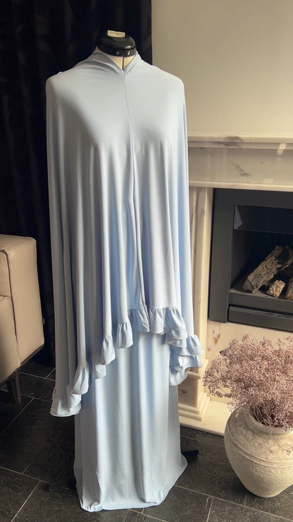 RUFFLE KHIMAR SET BABYBLUE