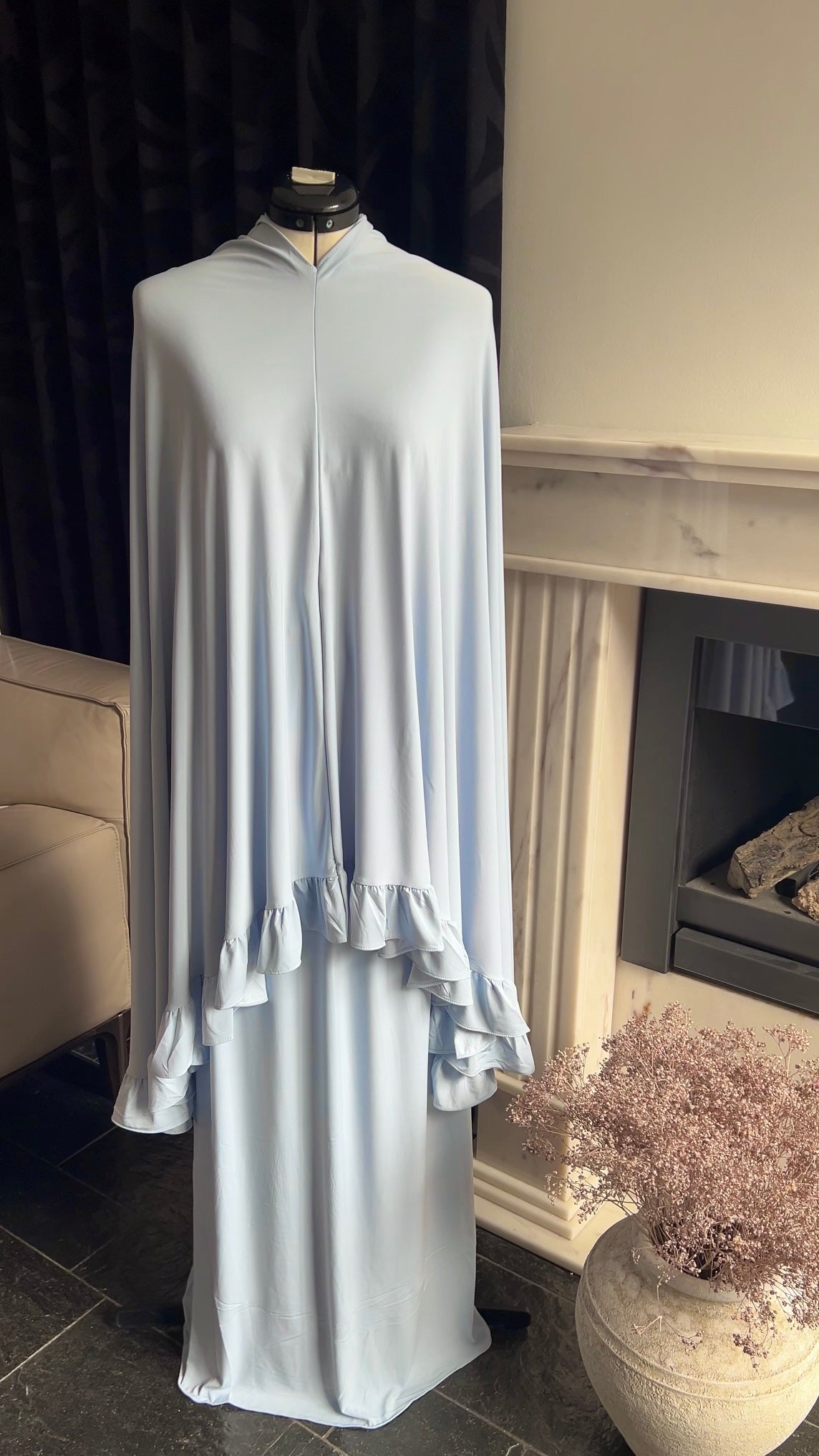 RUFFLE KHIMAR SET BABYBLUE