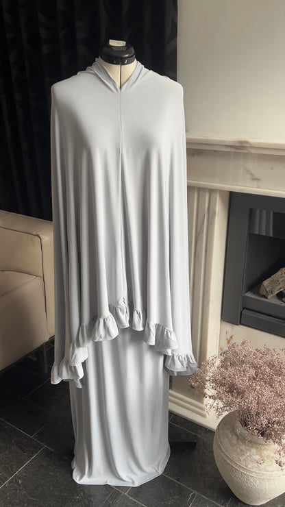 RUFFLE KHIMAR SET ICE BLUE