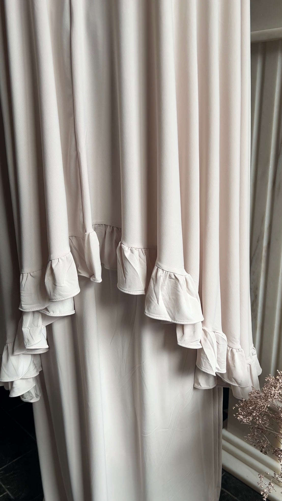 RUFFLE KHIMAR SET BEIGE