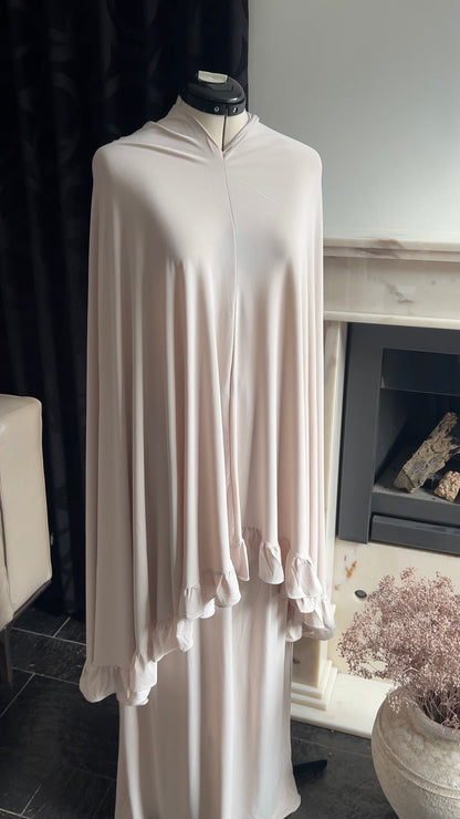 RUFFLE KHIMAR SET BEIGE