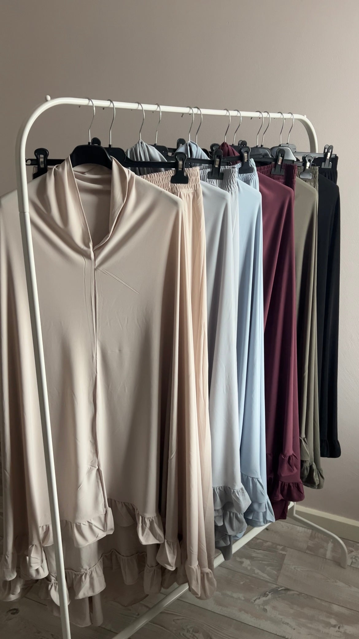 RUFFLE KHIMAR SET ICE BLUE