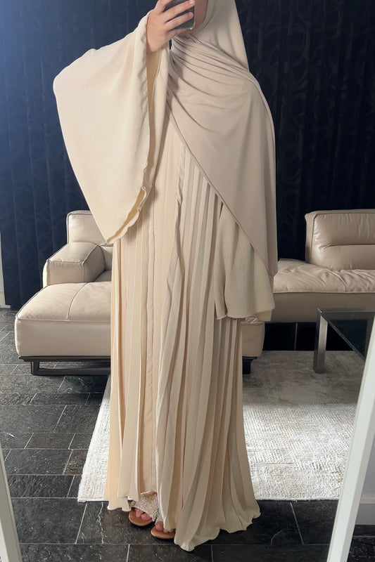 BEIGE PLEATED DRESS