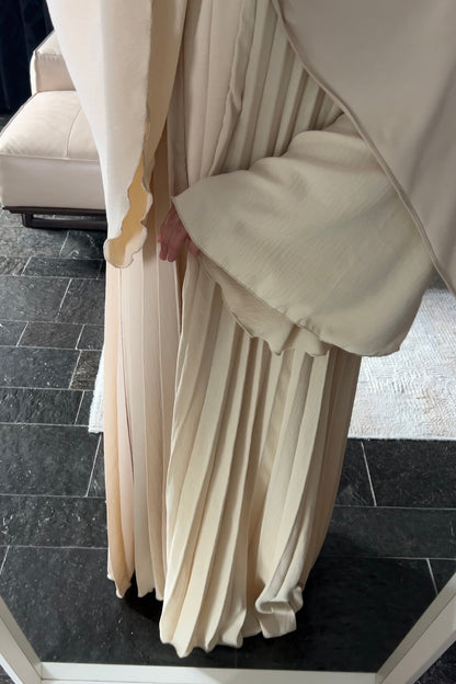 BEIGE PLEATED DRESS