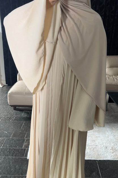 BEIGE PLEATED DRESS