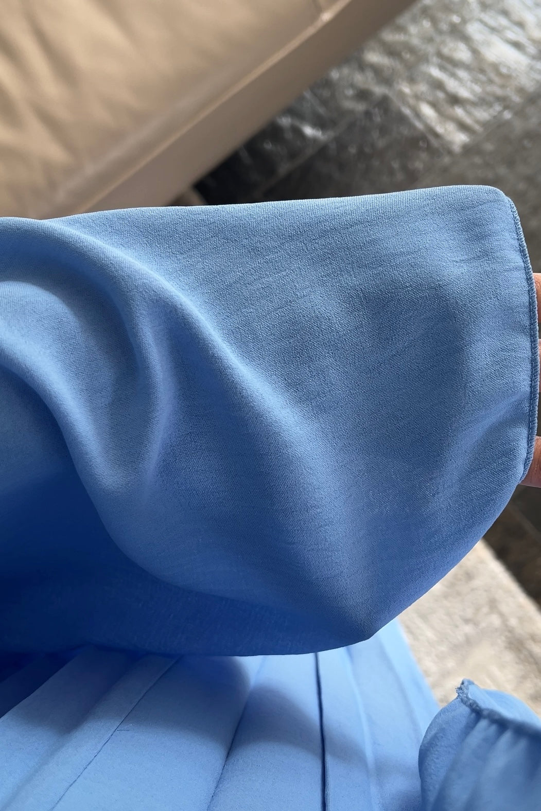 BLUE PLEATED DRESS