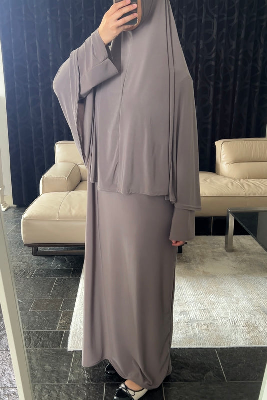 TAUPE KHIMAR SET