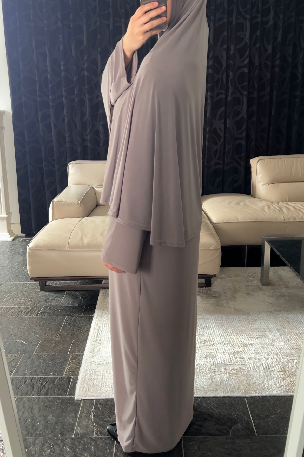 TAUPE KHIMAR SET