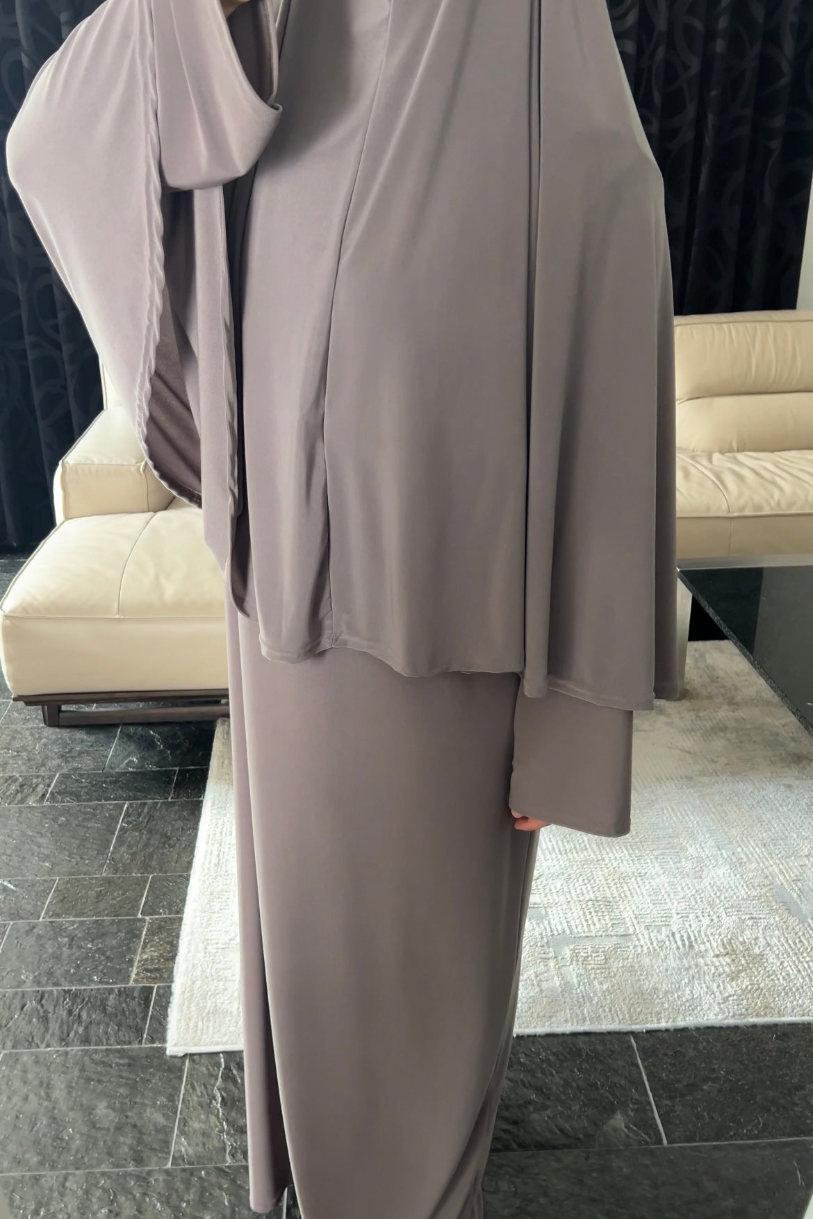 TAUPE KHIMAR SET