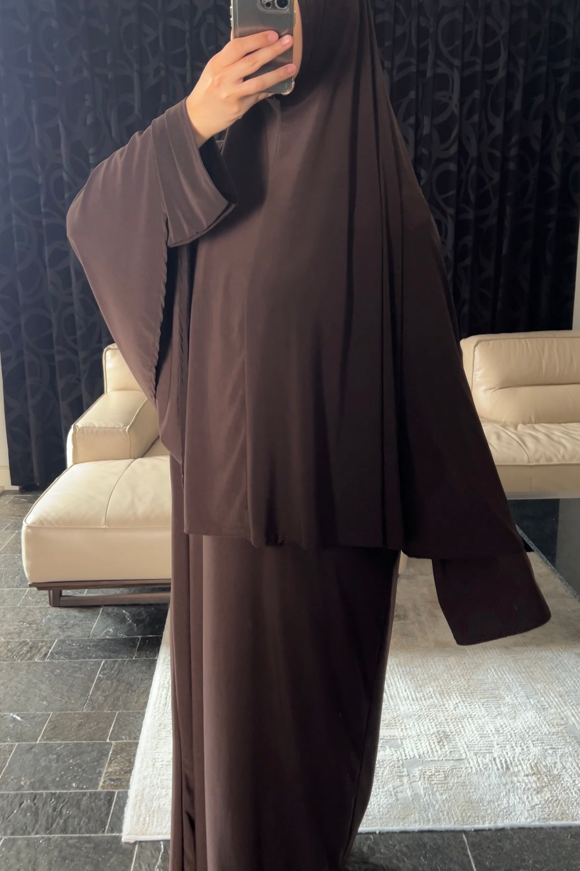 DARK BROWN KHIMAR SET
