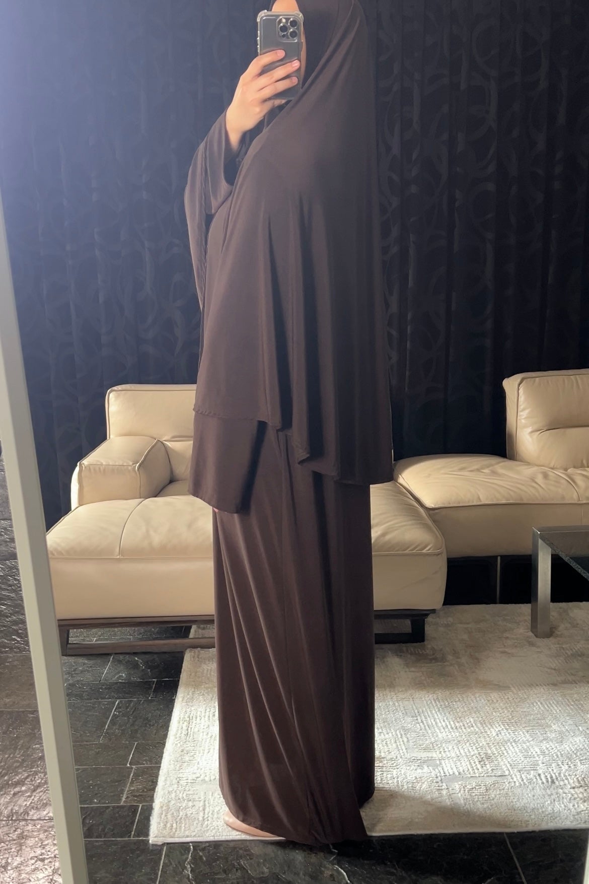 DARK BROWN KHIMAR SET