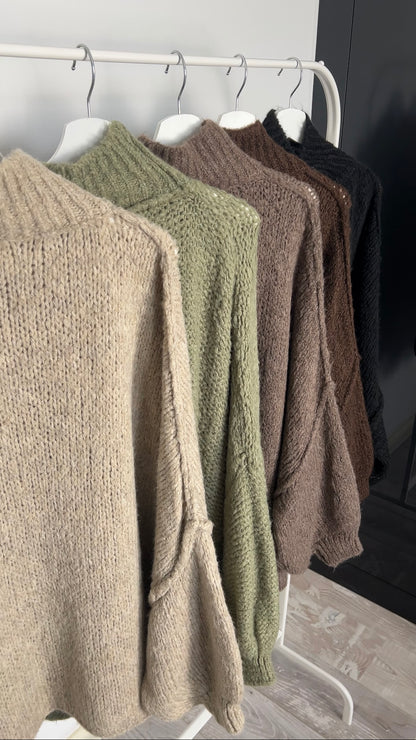 FLUFFY SWEATER BROWN