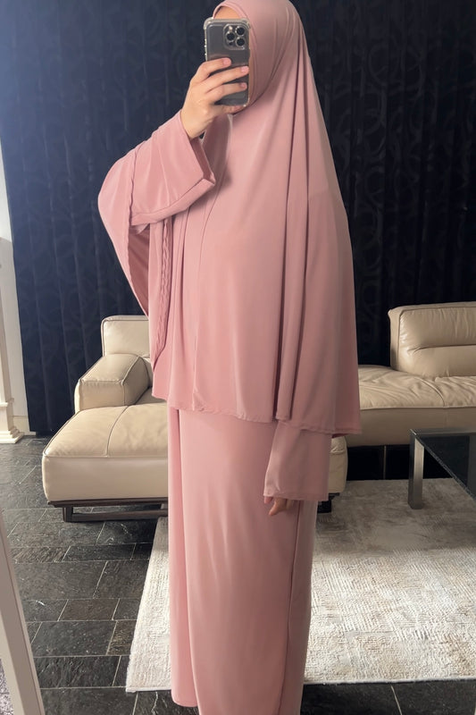 OLD ROSE PINK KHIMAR SET