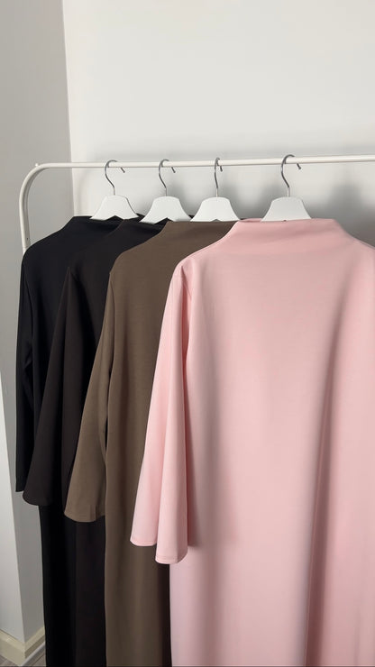 COMFY JERSEY DRESS TAUPE