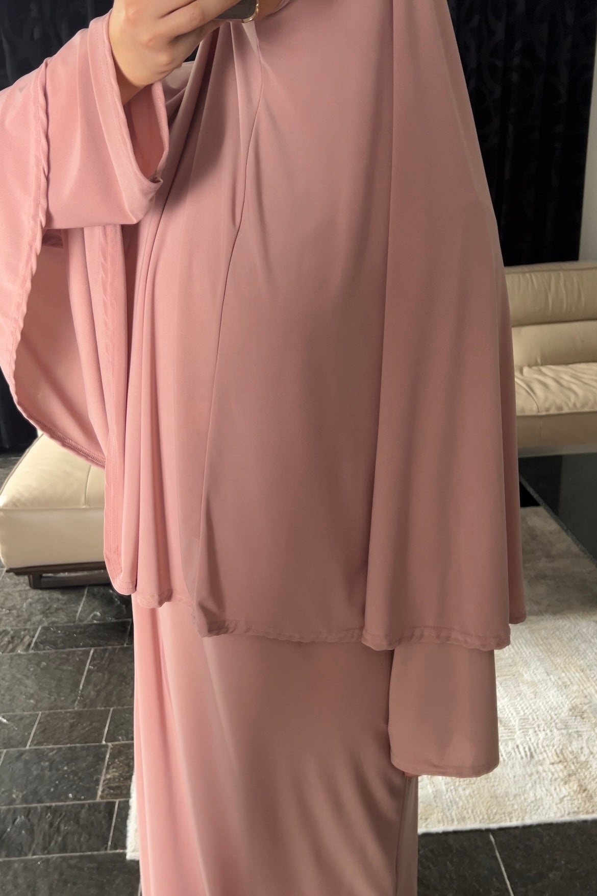 OLD ROSE PINK KHIMAR SET