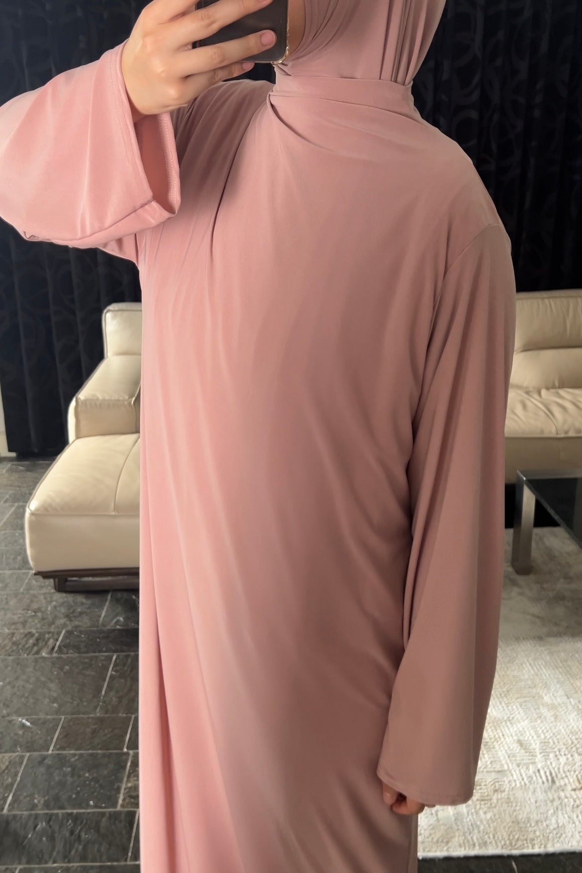 OLD ROSE PINK KHIMAR SET