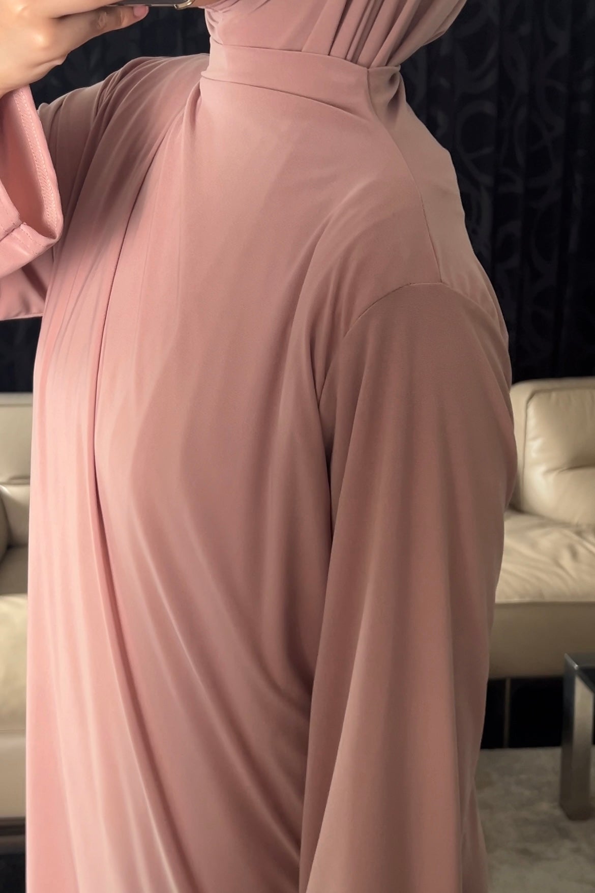 OLD ROSE PINK KHIMAR SET