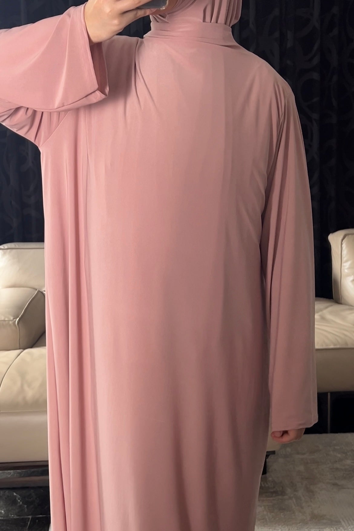 OLD ROSE PINK KHIMAR SET
