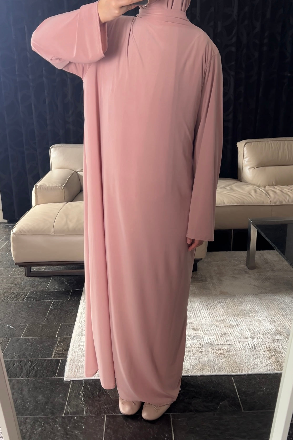 OLD ROSE PINK KHIMAR SET