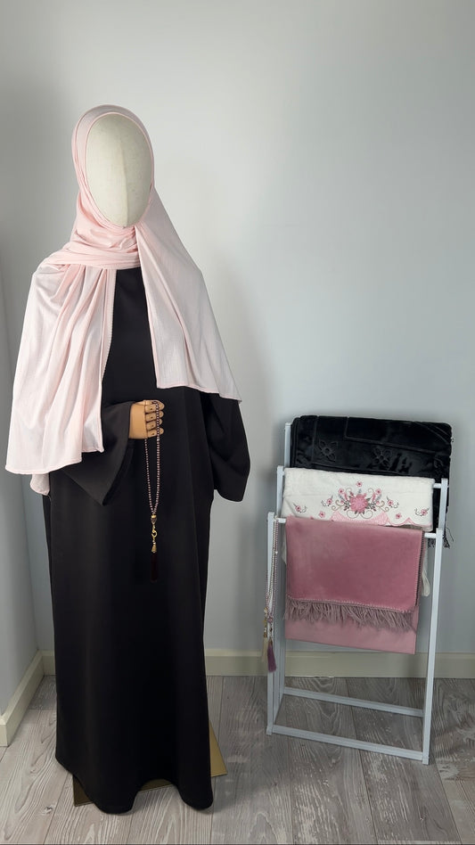 COMFY JERSEY DRESS DARK BROWN