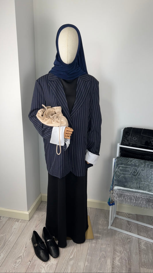 STRIPED BLAZER NAVY