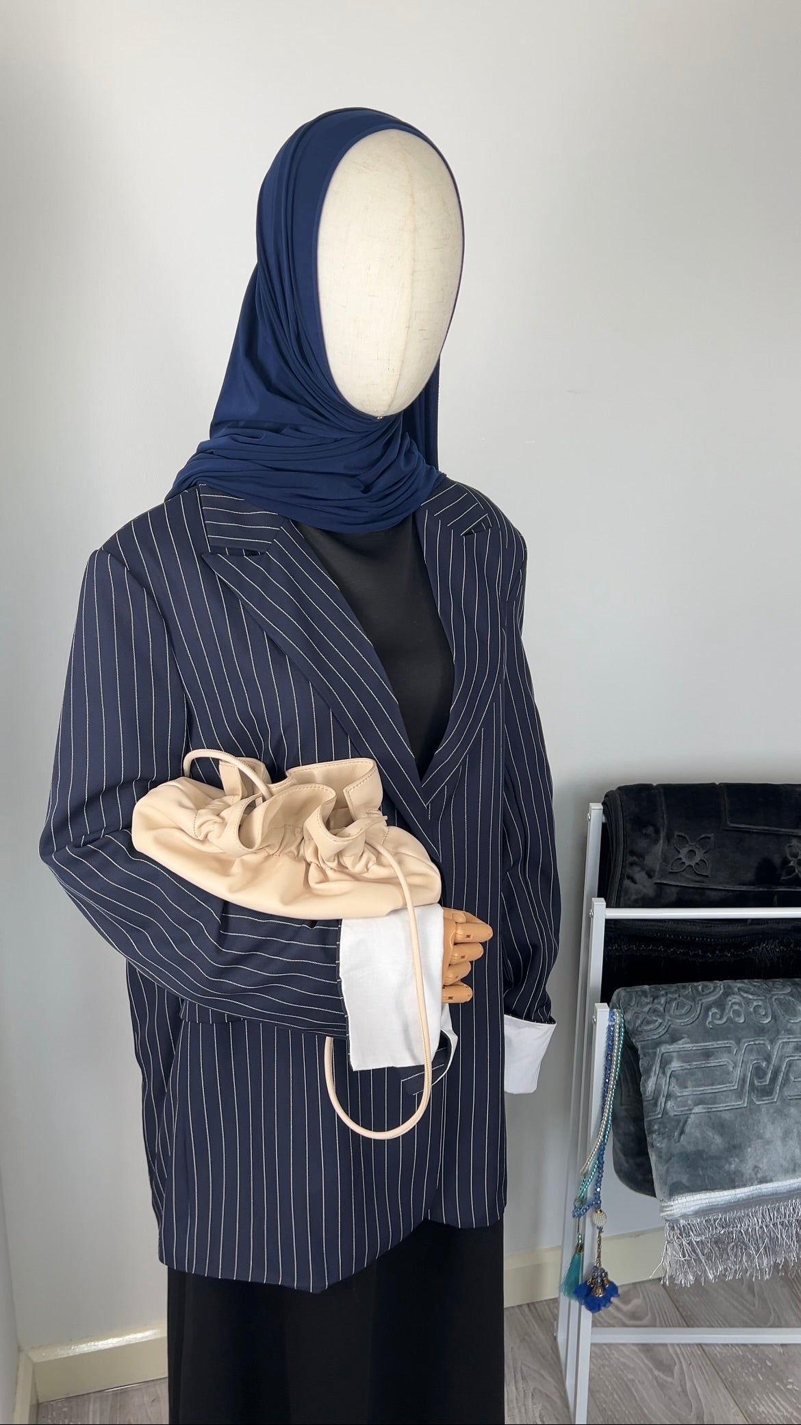 STRIPED BLAZER NAVY