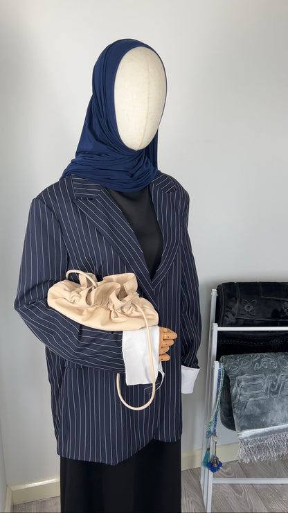 STRIPED BLAZER NAVY