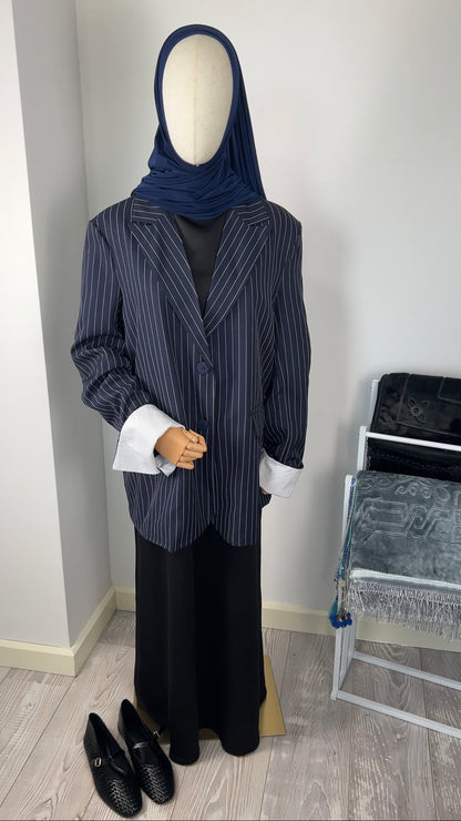 STRIPED BLAZER NAVY