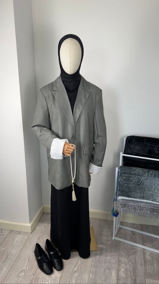 STRIPED BLAZER GREY