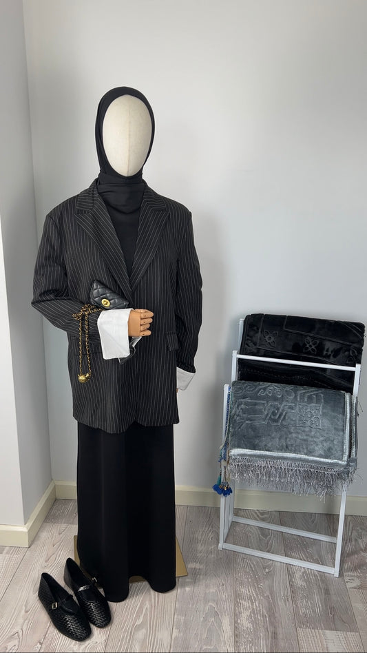 STRIPED BLAZER BLACK