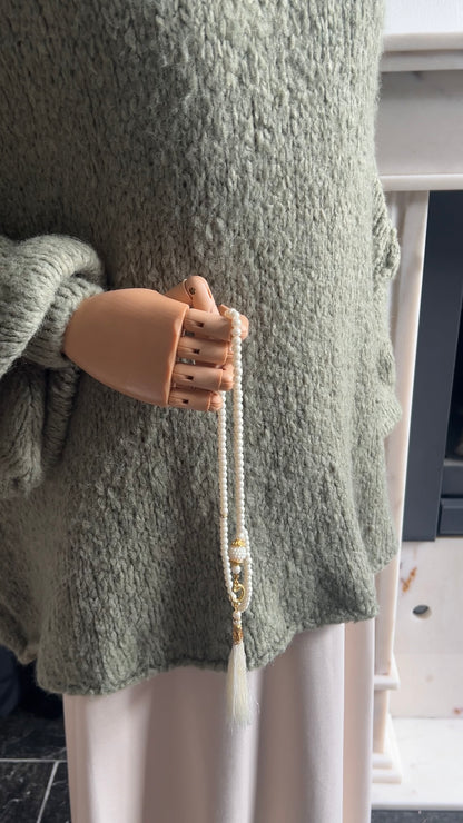 FLUFFY SWEATER SAGE GREEN