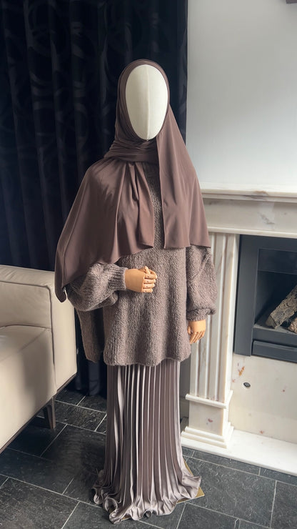FLUFFY SWEATER TAUPE