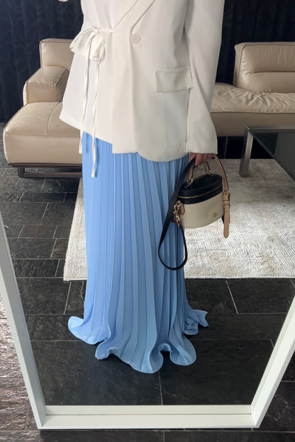 BLUE PLISSÉ SKIRT