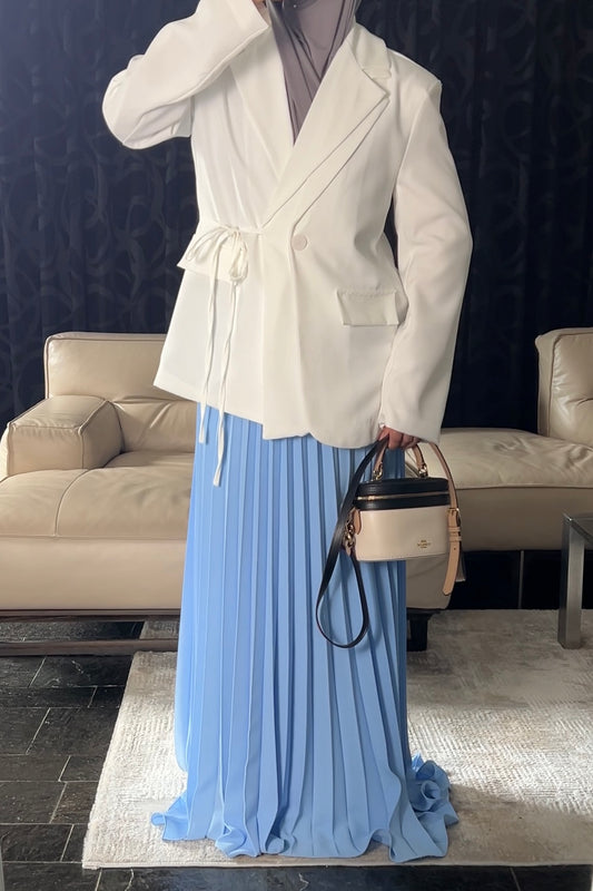 BLUE PLISSÉ SKIRT