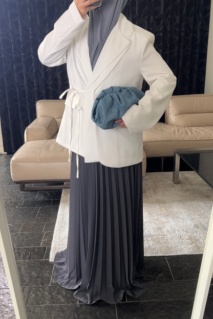 DARK GREY PLISSÉ SKIRT